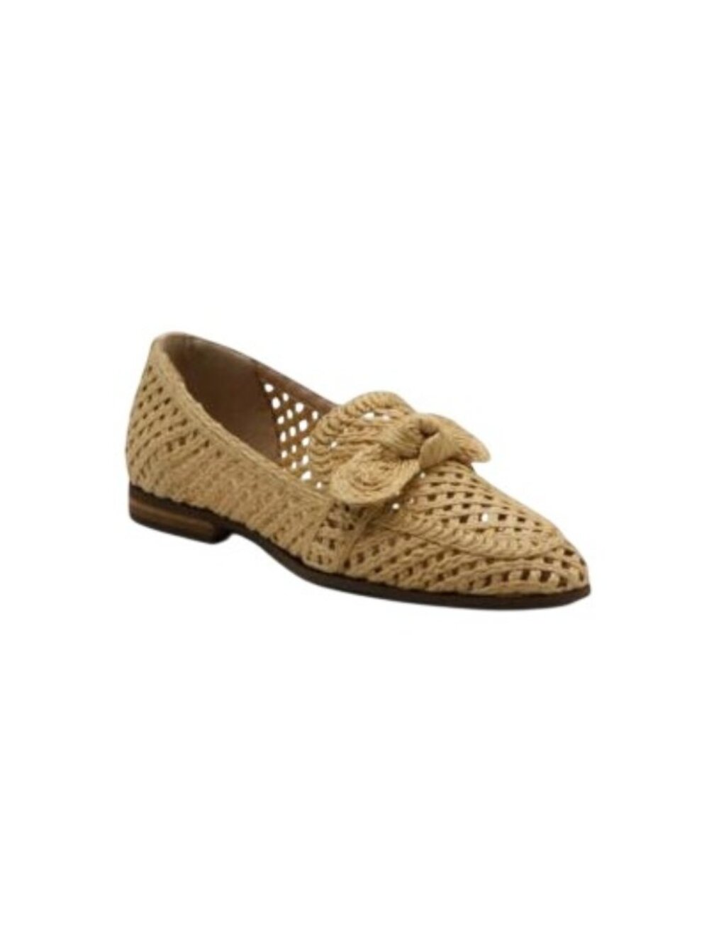 Charles David Finite Loafer Tan Woven Bow Women's Size 7.5 Boho Casual Summer